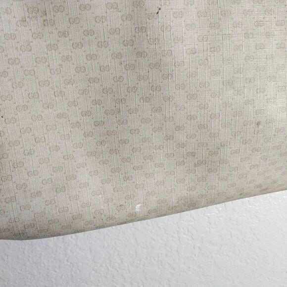 AS IS Gucci Vintage Beige Monogram Canvas Large Tote Bag with Strap - Picture 6 of 16